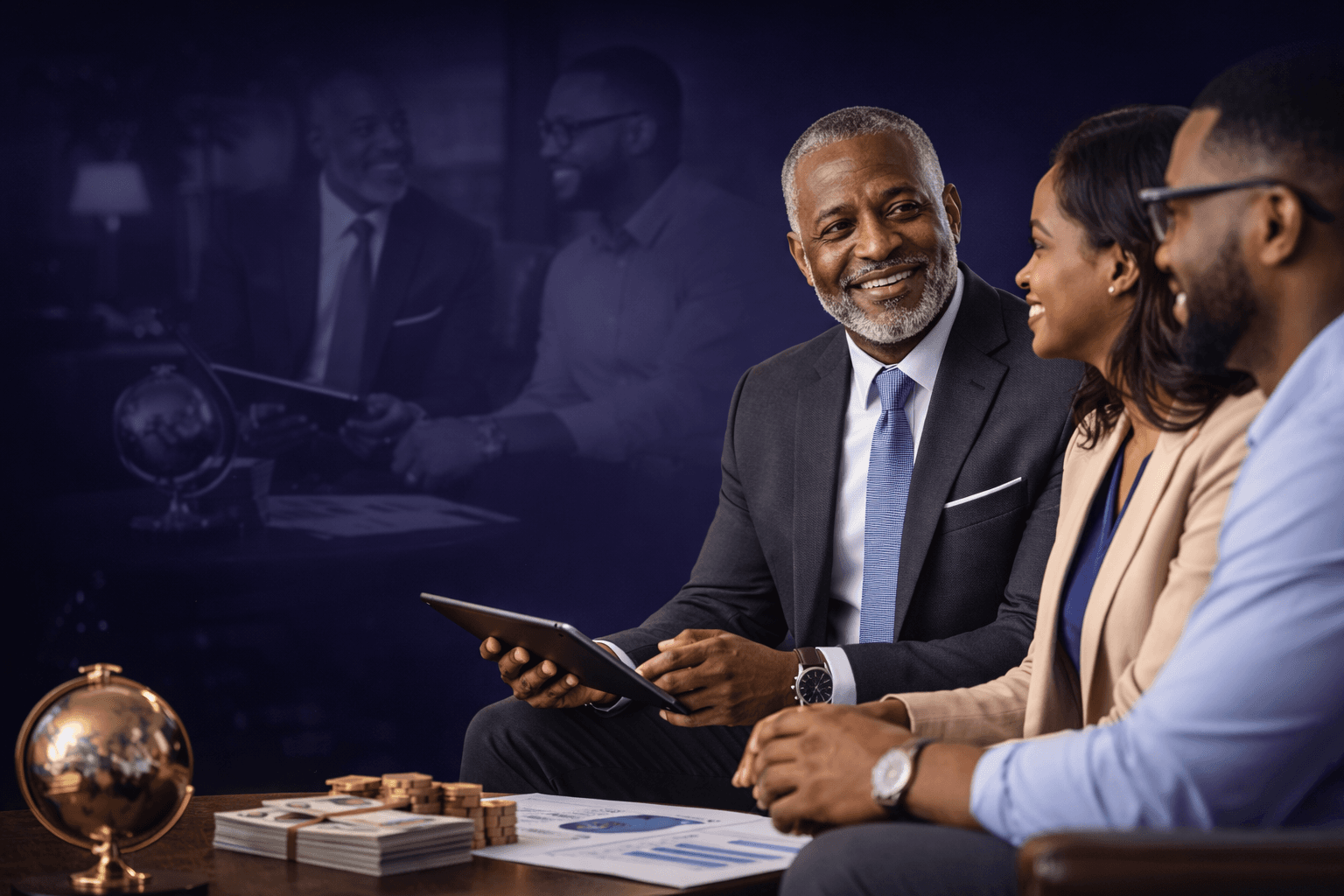 Financial advisor office background